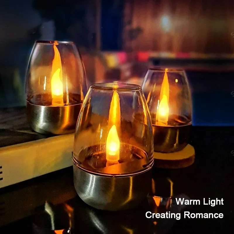 Solar Ground Light Driveway - LED Solar Candles Light Flameless Rechargeable