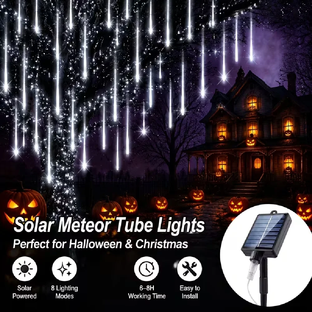 Solar Ground Light Driveway - Solar Cascading Falling Rain Meteor Shower