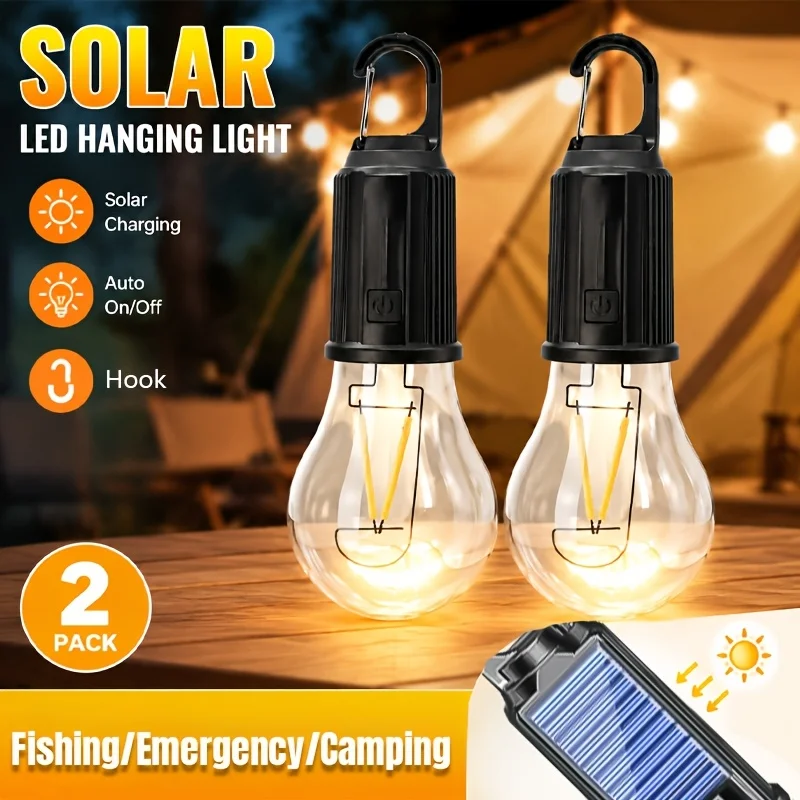 Solar Lantern Camping Collapsible - Solar LED Camping Lights Type-C Rechargeable