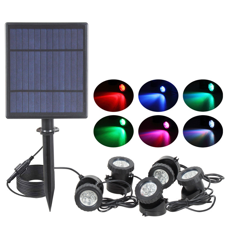 Solar Garden Spotlight Rgb - Waterproof Solar Powered Underwater Lamp Pond