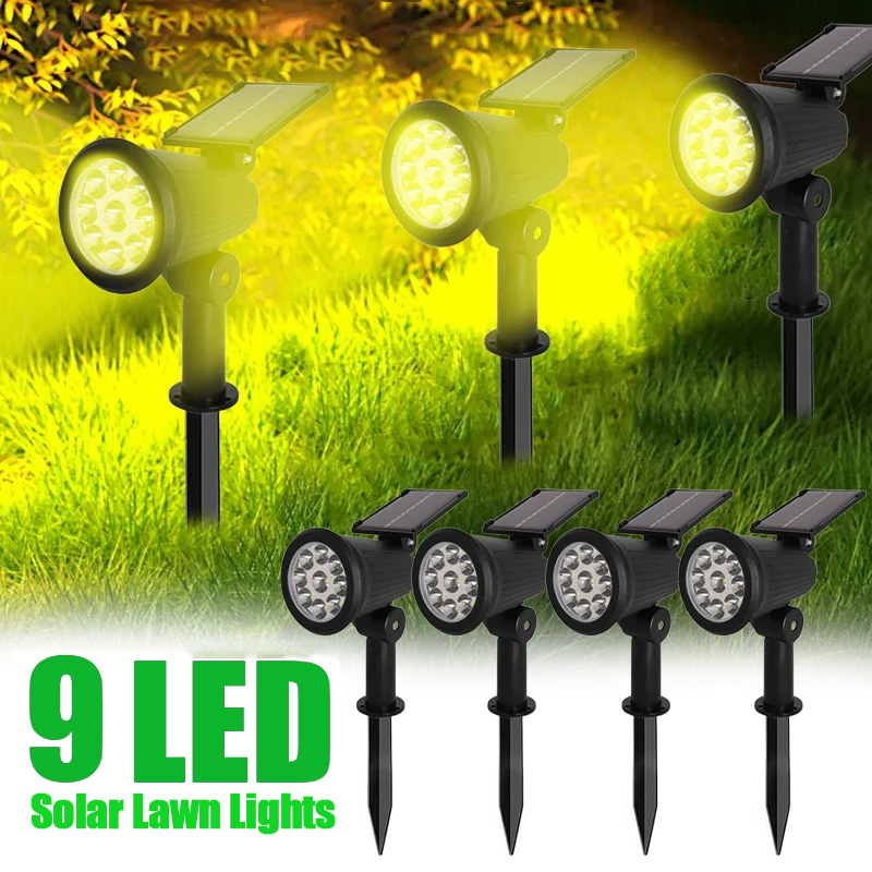 9 LED Solar Spotlights Outdoor - Solar Garden Spotlight Rgb review and price