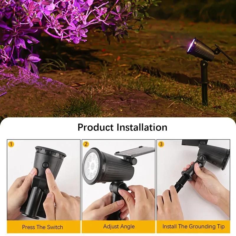 9 LED Solar Spotlights Outdoor - Solar Garden Spotlight Rgb review and price