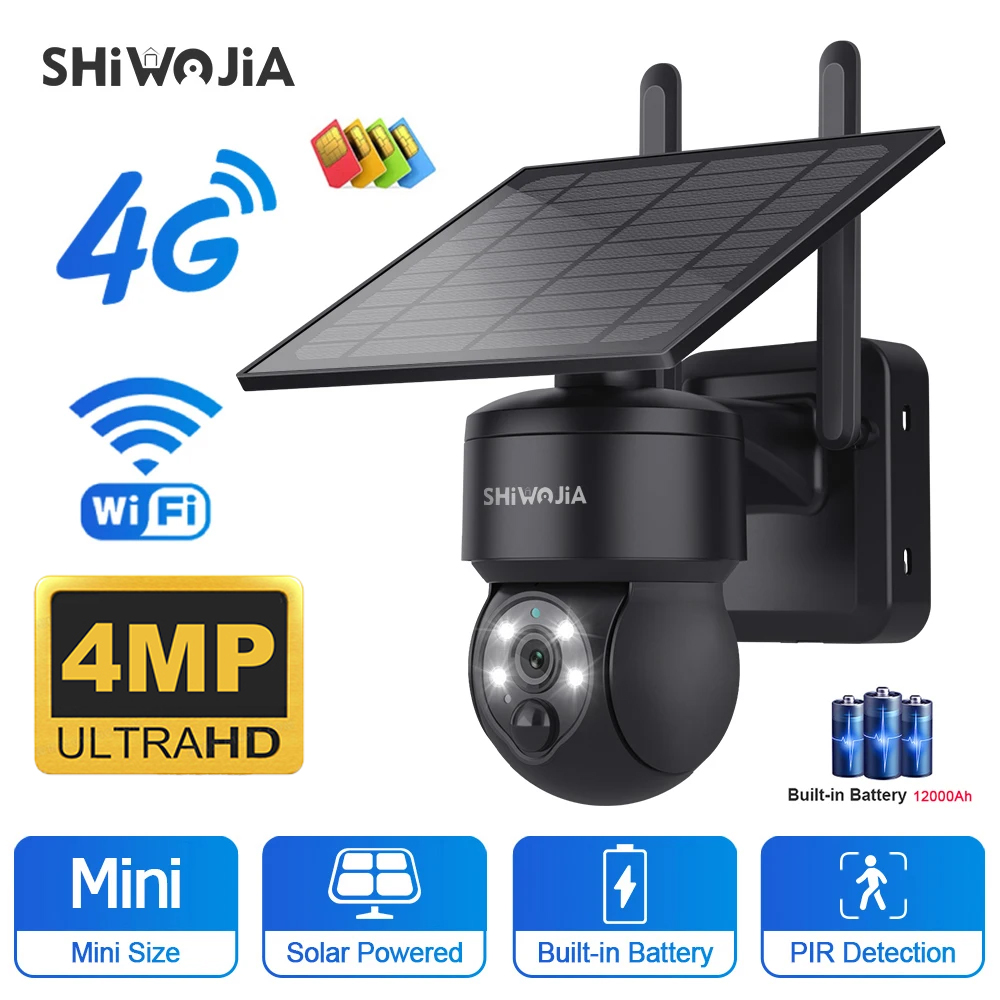 SHIWOJIA WIFI Wireless PTZ Sol - Solar Security Camera Light review and price