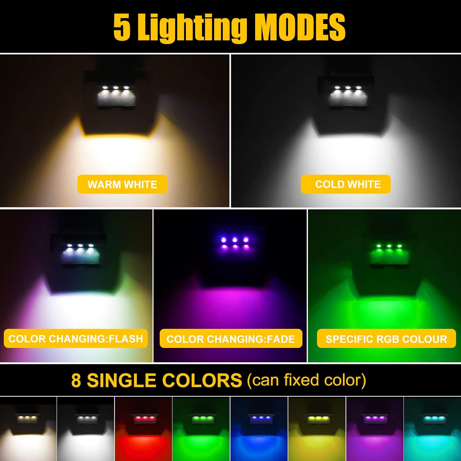 2/4PCS RGB Solar Step Light fo - Solar Wall Light Fence Lamp review and price