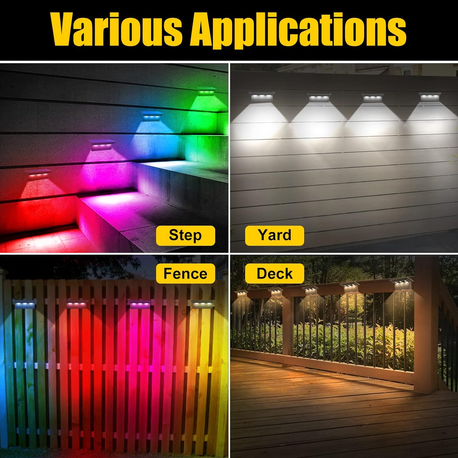 2/4PCS RGB Solar Step Light fo - Solar Wall Light Fence Lamp review and price