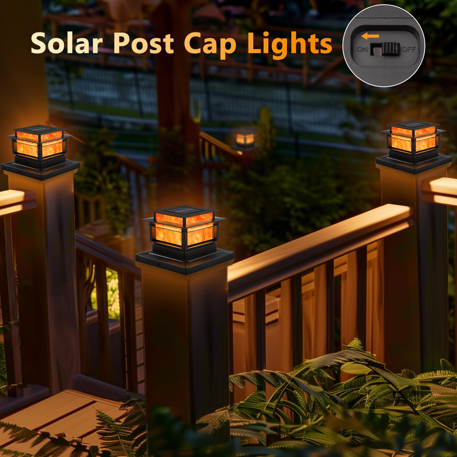 4x4 Inch Solar Flame Post Cap  - Solar Post Cap Light 4X4 review and price