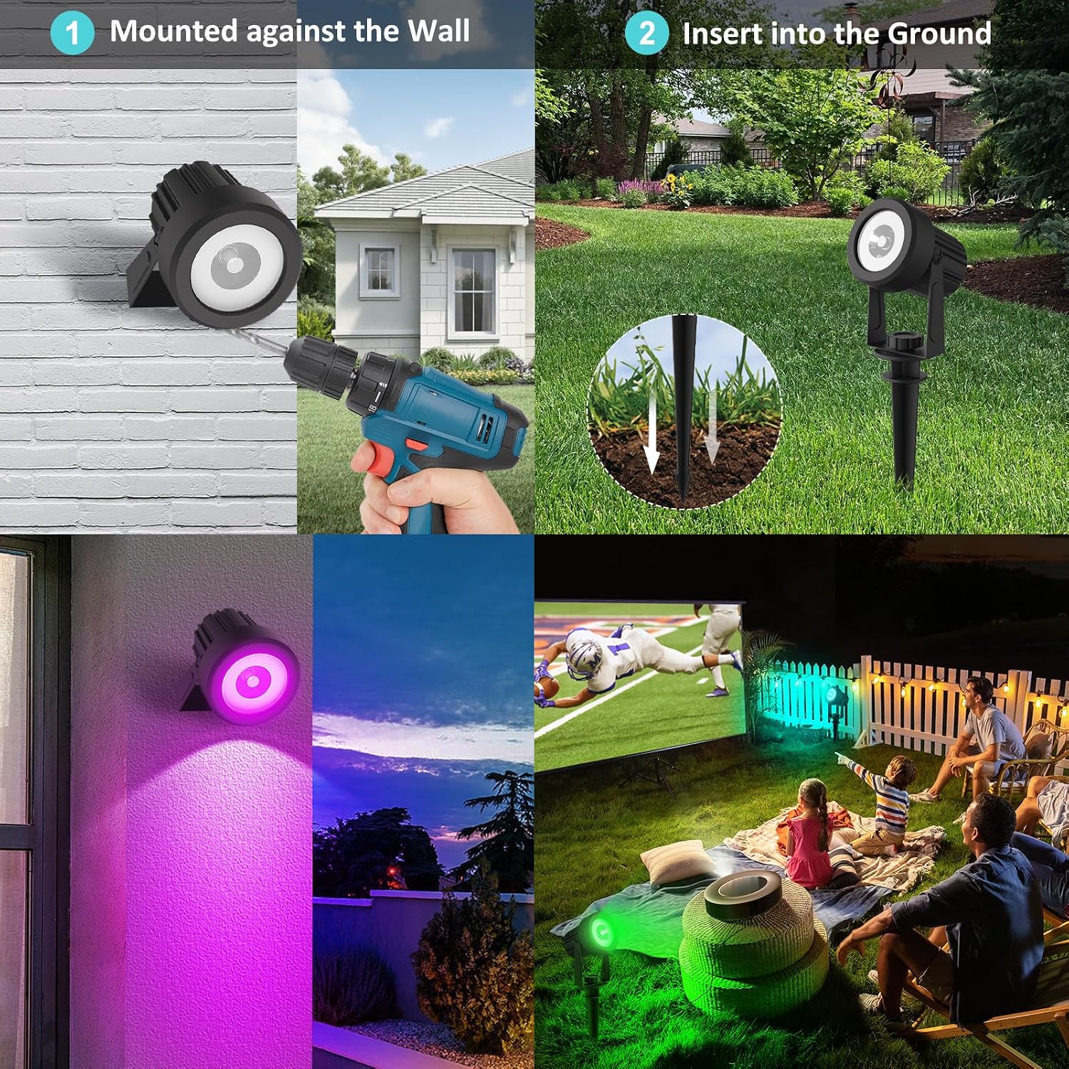 RGB Solar Spotlight  IP65 Wate - Solar Garden Spotlight Rgb review and price
