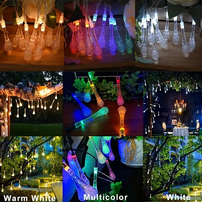 Outdoor Solar Raindrop Lights  - Solar String Lights Outdoor 20M review and price