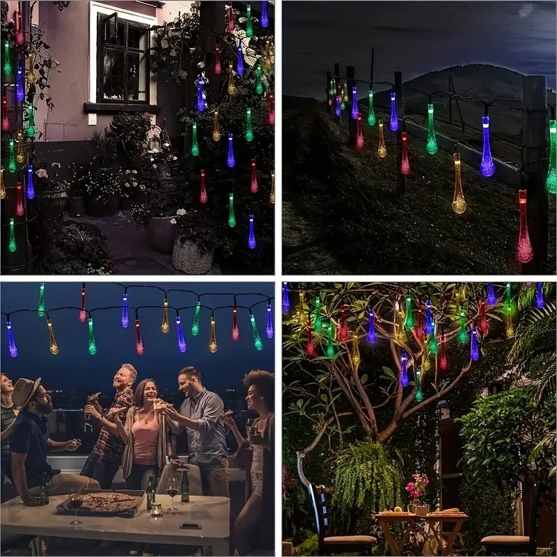 Outdoor Solar Raindrop Lights  - Solar String Lights Outdoor 20M review and price
