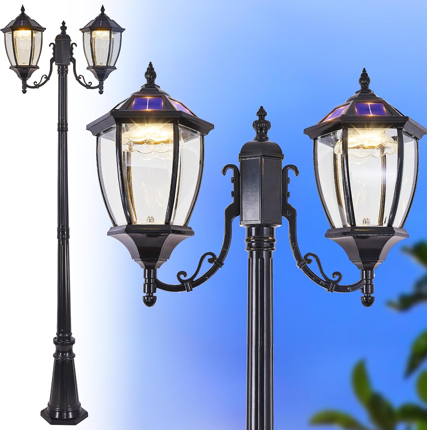 Outdoor Solar Pole Lights Dusk - Solar Garden Light Dusk To Dawn review and price