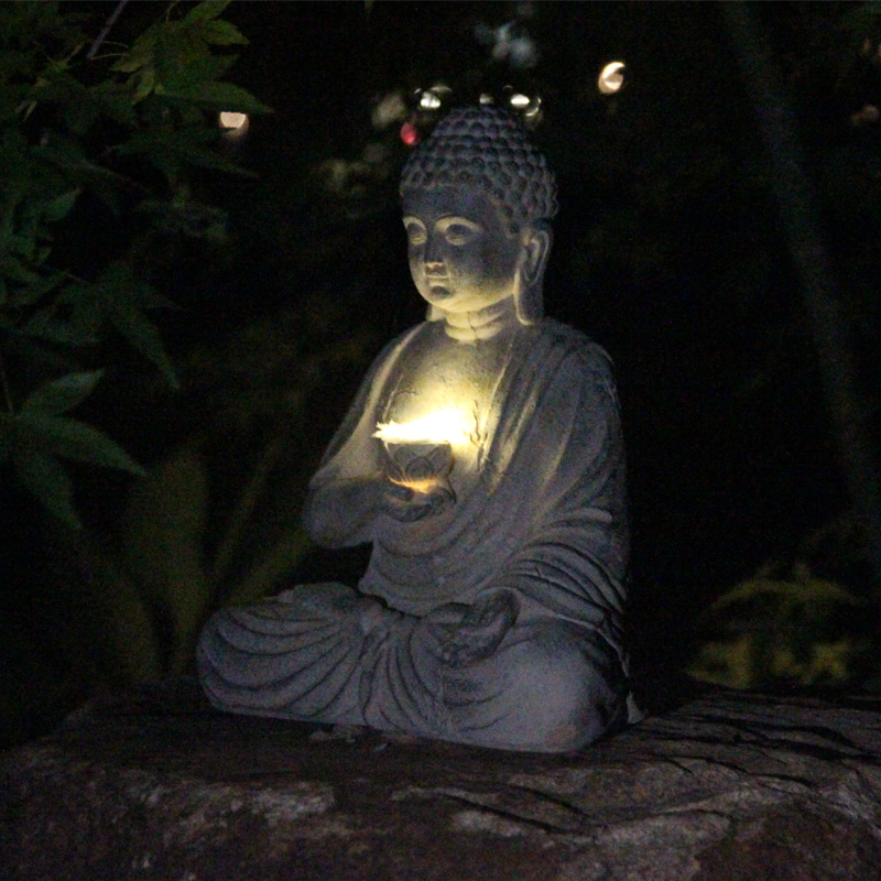Resin Solar Buddha Statue Scul - Solar Ground Light Driveway review and price