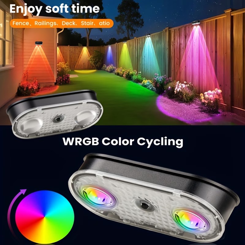 RGB Solar Fence Light IP44, 8  - Solar Wall Light Fence Lamp review and price