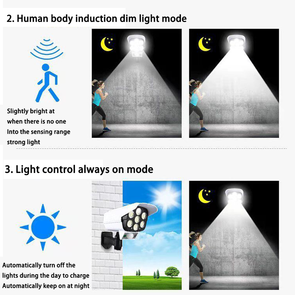 3 Modes Outdoor Motion Sensor  - Solar Security Camera Light review and price