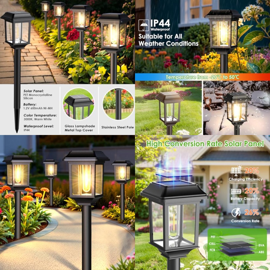Solar Outdoor Lights Waterproo - Solar Pathway Lights 8 Pack review and price