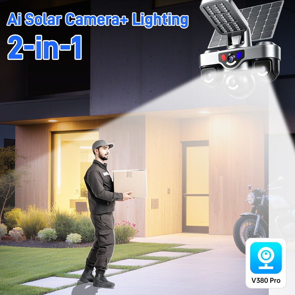 V380 Pro AOV 4G Sim Card Solar - Solar Security Camera Light review and price