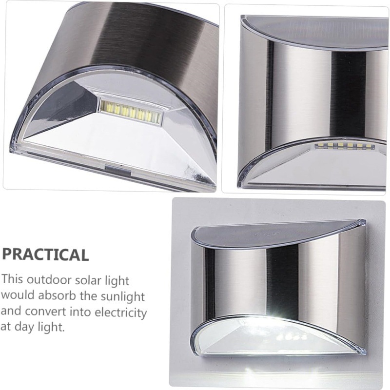 2Pcs Solar Garden Light Stainl - Solar Wall Light Fence Lamp review and price