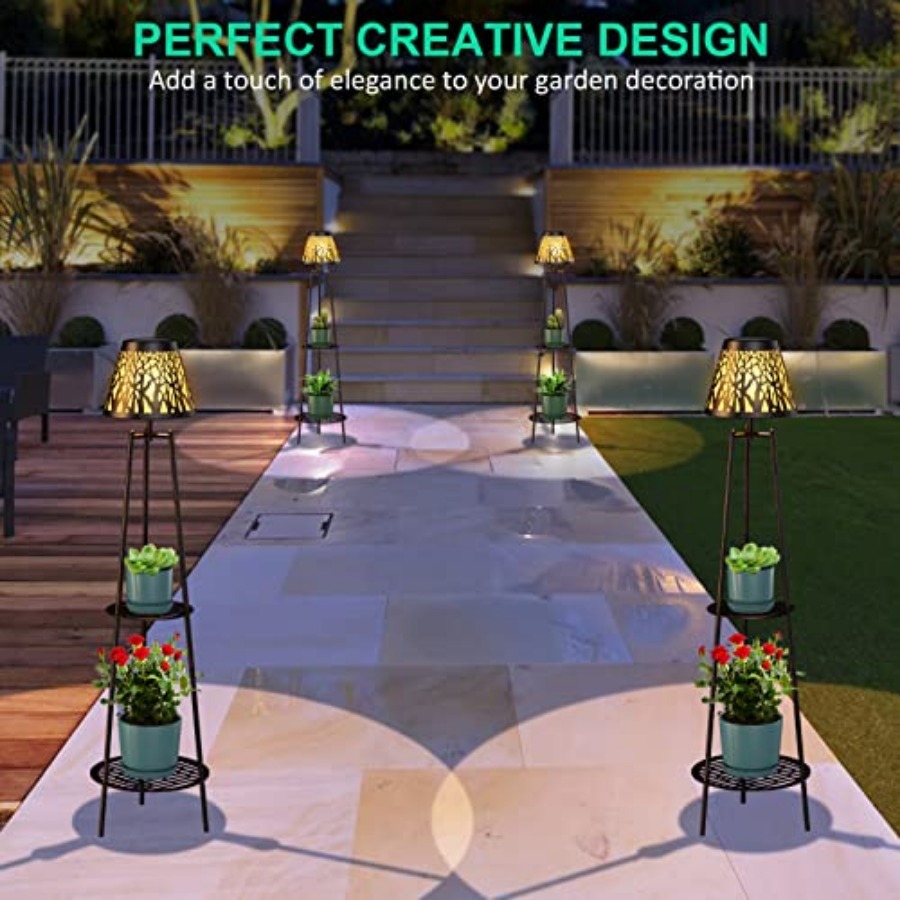 2 Pack Outdoor Solar Floor Lam - Solar Garden Light Outdoor Waterproof review and price