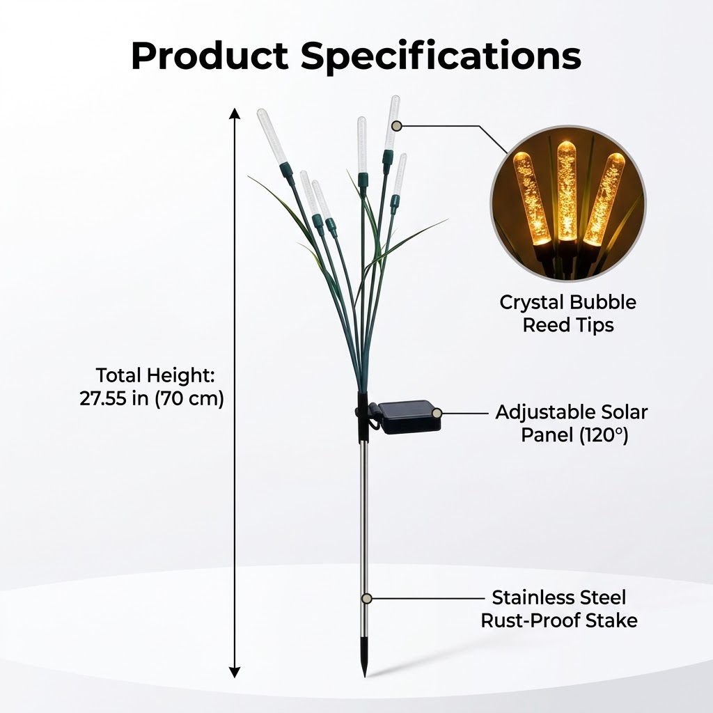 Solar Reed Lights 4 Pack, Tall - Solar Post Cap Light 4X4 review and price