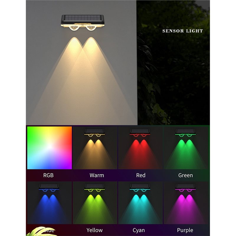 B84B-Outdoor LED RGB Solar Wal - Solar Wall Light Fence Lamp review and price