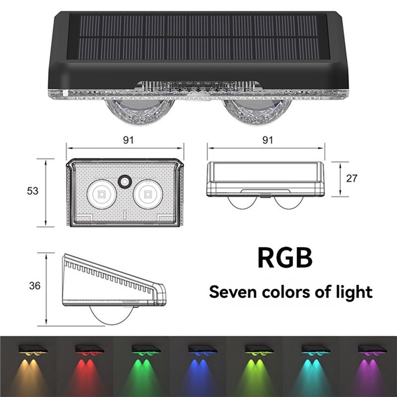 B84B-Outdoor LED RGB Solar Wal - Solar Wall Light Fence Lamp review and price