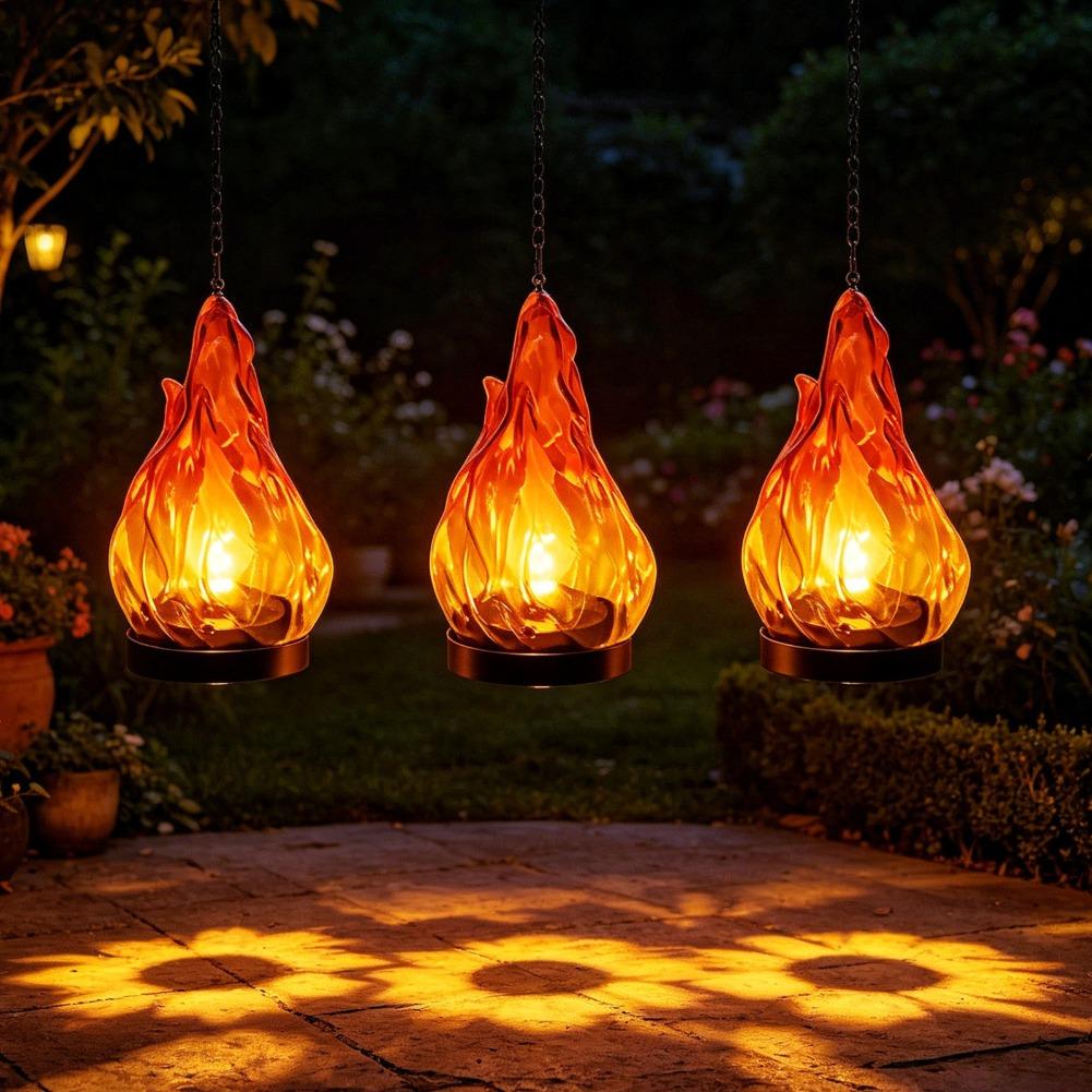 Solar Flame Hanging Lantern Li - Solar Garden Light Outdoor Waterproof review and price