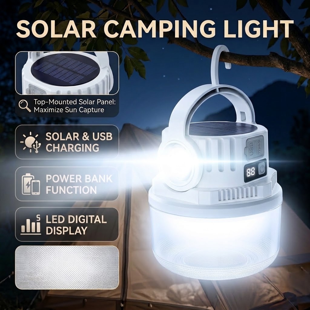 Solar Camping Light Dual Light - Solar Lantern Camping Collapsible review and price