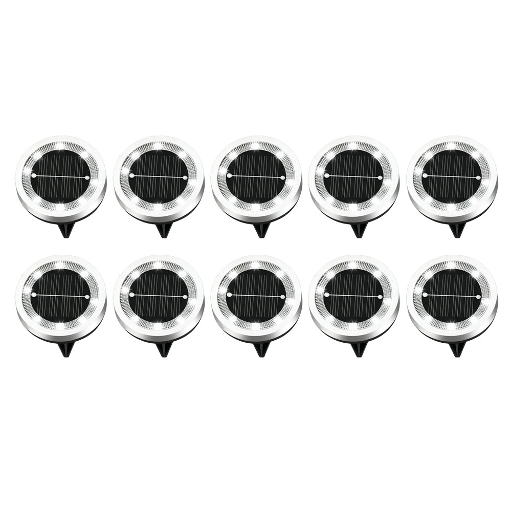 10 Pack Solar Powered 8-LED Gr - Solar Pathway Lights 8 Pack review and price