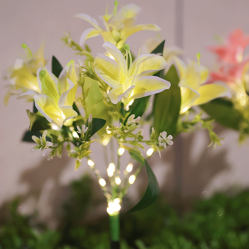 Multi-Bloom Pink Lily Solar Ga - Solar Ground Light Driveway review and price